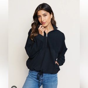 Doris Cinched Half-Zip Sweatshirt
